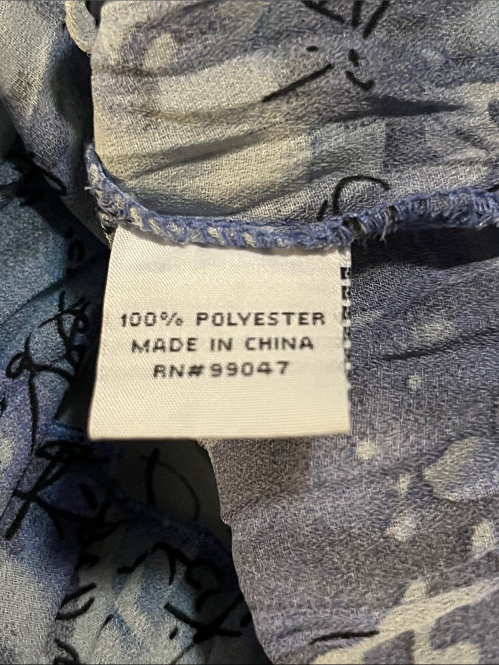 Jaipur Blue & Light Blue Script Ruffle V-Neck Blouse - Picture 6 of 8